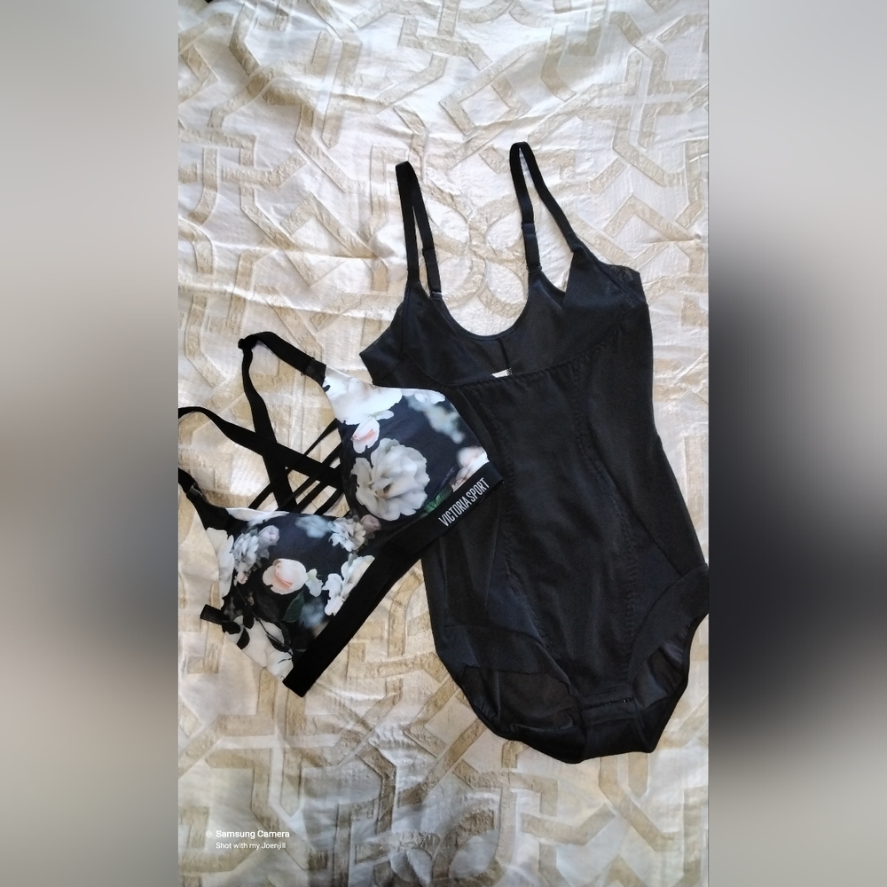 Maidenform size small body shaper and Victoria sport bra size 34c